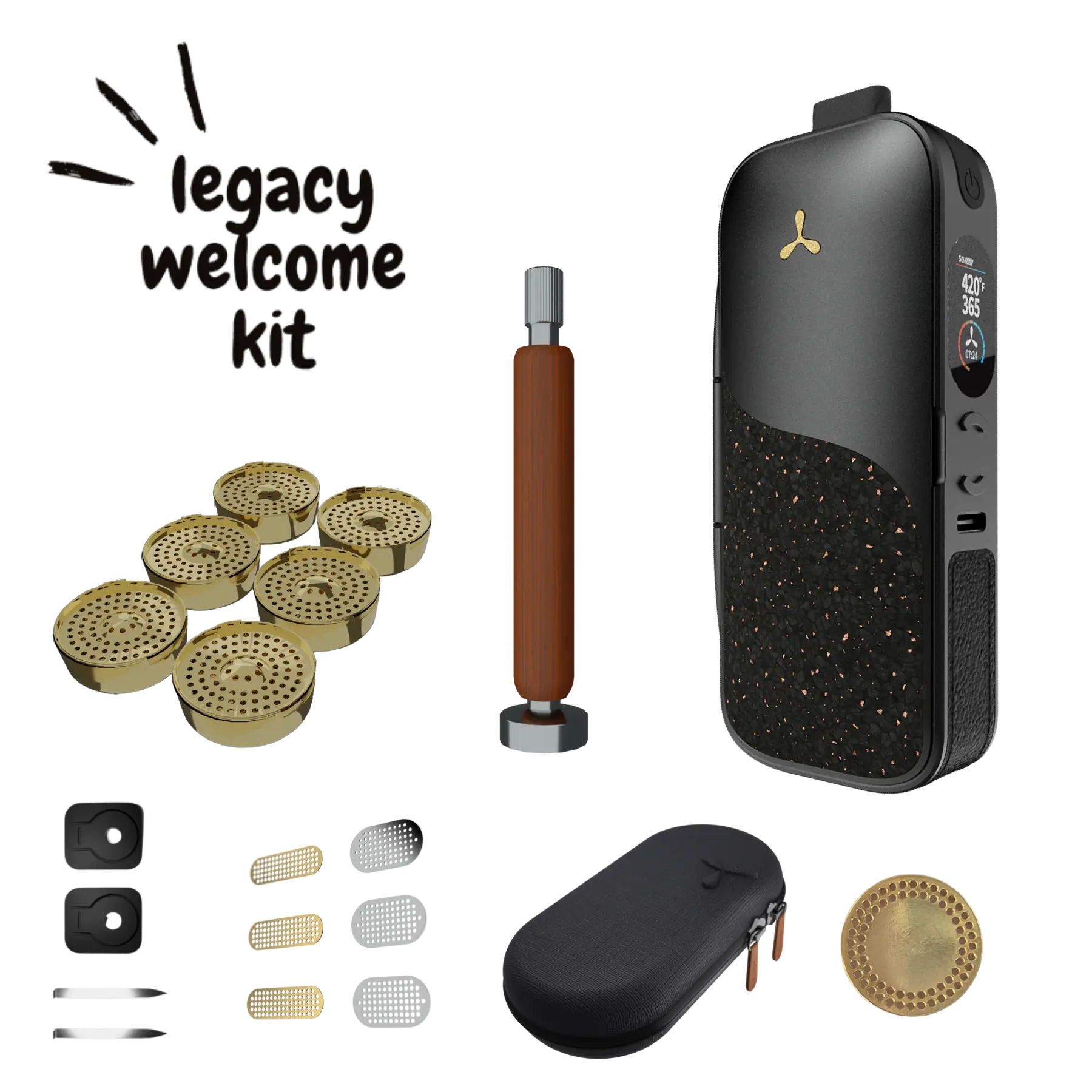 airvape-legacy-pro-2-vaporizer-welcome-kit.webp ערכת אביזרים Welcome Kit מלאה לוופורייזר לגאסי פרו 2 - היבואן הרשמי AirVape